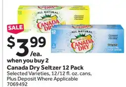 Stop&Shop Canada Dry Seltzer 12 Pack offer