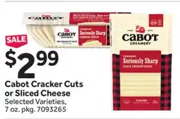 Stop&Shop Cabot Cracker Cuts or Sliced Cheese offer