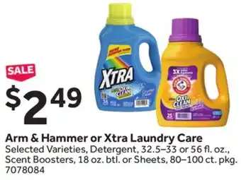 Stop&Shop Arm & Hammer or Xtra Laundry Care offer