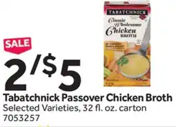 Stop&Shop Tabatchnick Passover Chicken Broth offer