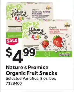 Stop&Shop Nature's Promise Organic Fruit Snacks offer