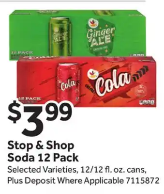 Stop&Shop Stop & Shop Soda 12 Pack offer