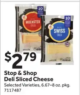 Stop&Shop Stop & Shop Deli Sliced Cheese offer