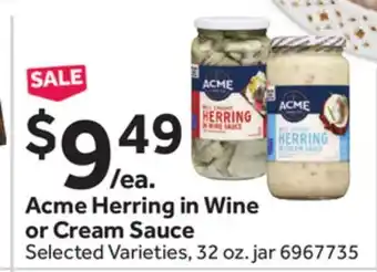 Stop&Shop Acme Herring in Wine or Cream Sauce offer