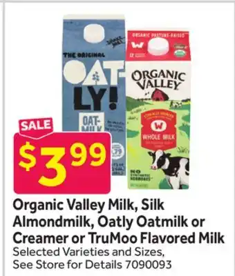 Stop&Shop Organic Valley Milk, Silk Almondmilk, Oatly Oatmilk or Creamer or TruMoo Flavored Milk offer