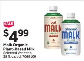 Stop&Shop Malk Organic Plant-Based Milk offer