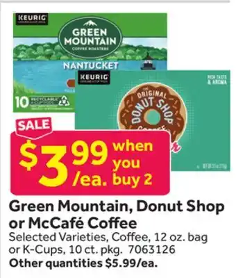 Stop&Shop Green Mountain, Donut Shop or McCafé Coffee offer