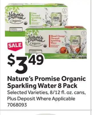 Stop&Shop Nature's Promise Organic Sparkling Water 8 Pack offer