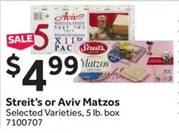 Stop&Shop Streit's or Aviv Matzos offer