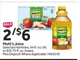 Stop&Shop Mott's Juice offer