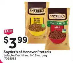 Stop&Shop Snyder's of Hanover Pretzels offer