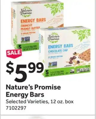 Stop&Shop Nature's Promise Energy Bars offer