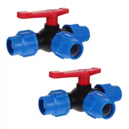 Walmart 2 Pcs Water Drip Hose Adapter Connectors Three Way Ball Valve offer