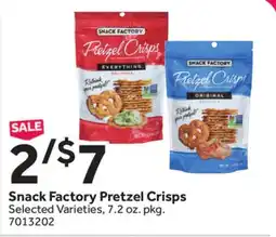 Stop&Shop Snack Factory Pretzel Crisps offer