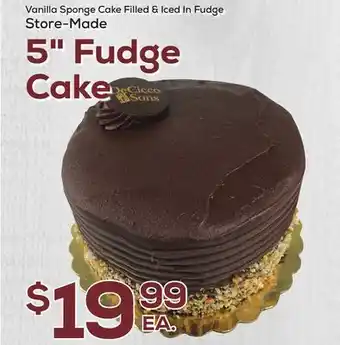 DeCicco & Sons Vanilla Sponge Cake 5 Fudge Cake offer