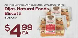 DeCicco & Sons Dijas Natural Foods Biscotti offer