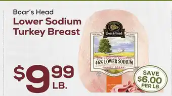 DeCicco & Sons Boar's Head Lower Sodium Turkey Breast offer