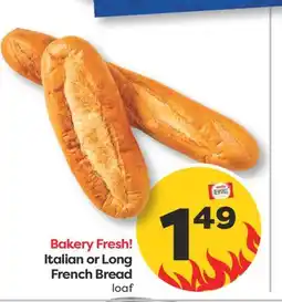 Weis Markets Italian or Long French Bread offer