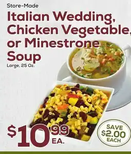 DeCicco & Sons Italian Wedding, Chicken Vegetable, or Minestrone Soup offer