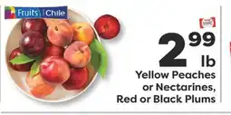 Weis Markets Yellow Peaches or Nectarines, Red or Black Plums offer