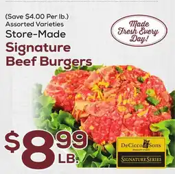 DeCicco & Sons Signature Beef Burgers offer