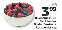 Weis Markets Blueberries 1 pint Blackberries, Golden Berries, or Raspberries 6 oz offer