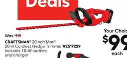 Lowe's 20-Volt Max F 20-in Cordless Hedge Trimmer offer