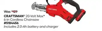 Lowe's 20-Volt Max F 6-in Cordless Chainsaw offer