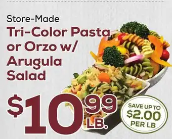 DeCicco & Sons Tri-Color Pasta or Orzo w/Arugula Salad offer