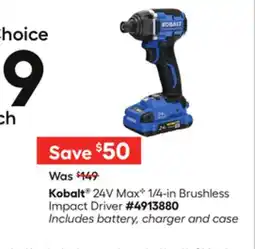 Lowe's 24V Max C 1/4-in Brushless Impact Driver offer