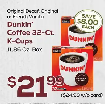 DeCicco & Sons Dunkin' Coffee 32-Ct. K-Cups offer