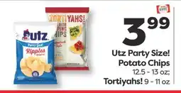 Weis Markets Utz Party Size! Potato Chips 12.5-13 oz Tortiyahs! 9-11 oz offer