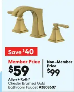 Lowe's Chesler Brushed Gold Bathroom Faucet offer