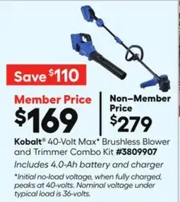 Lowe's 40-Volt Max V Brushless Blower and Trimmer Combo Kit offer