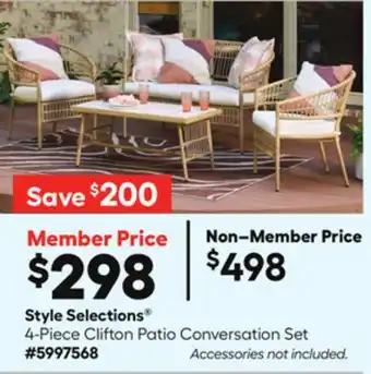 Lowe's Style Selections 4-Piece Clifton Patio Conversation Set offer