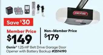 Lowe's 1.25-HP Belt Drive Garage Door Opener with Battery Backup offer