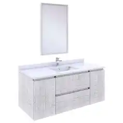 Walmart Fresca Stella 48 Wall Hung Single Bathroom Vanity w/Mirror in Rustic White offer