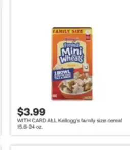 CVS ALL Kellogg's family size cereal 15.6-24 oz offer