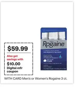 CVS Men's or Women's Rogaine 3 ct offer