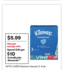 CVS Kleenex tissues 3-4 pk offer