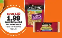 Meijer Sargento Shredded or Chunk Cheese offer