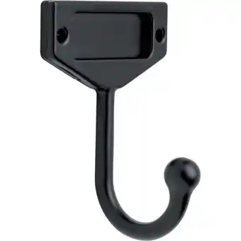 Walmart Mainstays 3 in. (76 mm) Single Prong Wall Hook in Matte Black offer