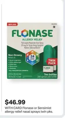 CVS Flonase or Sensimist allergy relief nasal sprays twin pks offer