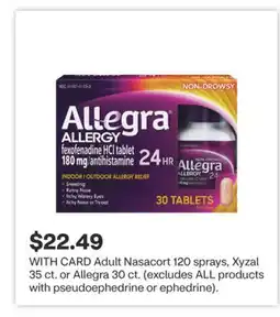 CVS Adult Nasacort 120 sprays, Xyzal 35 ct. or Allegra 30 ct offer