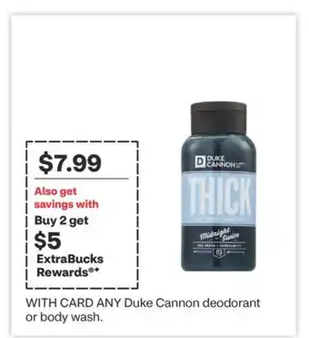 CVS ANY Duke Cannon deodorant or body wash offer