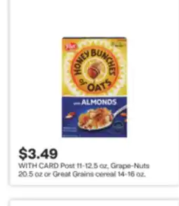 CVS Post 11-12.5 oz, Grape-Nuts 20.5 oz or Great Grains cereal 14-16 oz offer