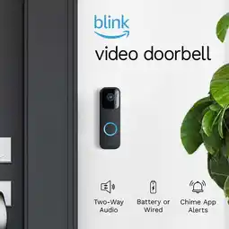 Walmart Blink_Security_Camera Video Doorbell 1080p Wi-Fi Wireless Door Chimes & Bells, Black offer