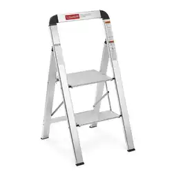 Walmart Navaris 2-Step Aluminum Folding Ladder, Anti-Slip Steps, Rubberized Feet, 330 lbs Capacity offer