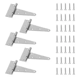 Walmart REACHISE 6 T Hinges Heavy Duty for Cabinet, Gate, Shed, Fence - 5 Sets offer