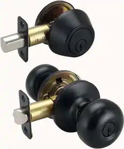 Walmart Miseno Mlk2030 Porter Flat Ball Single Cylinder Keyed Entry Door Knob Set - Black offer